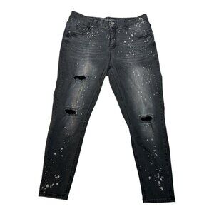 Melissa McCarthy Seven7 Pencil Distressed Black Jeans Women's Size 18W Slimming